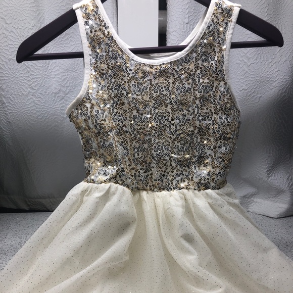girls white sequin dress